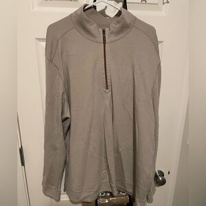 Tommy Bahama Men's 1/4 Zip Up Tan Cozy Long Sleeve Cotton Sweater Size XL.‎